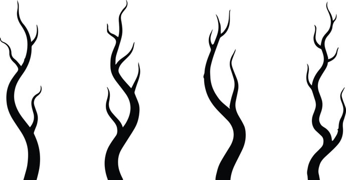 branch abstract botanical vector elements minimal coral branch motif