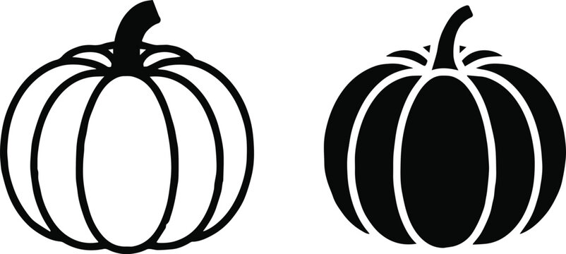 pumpkin harvest icon silhouette contrast design element