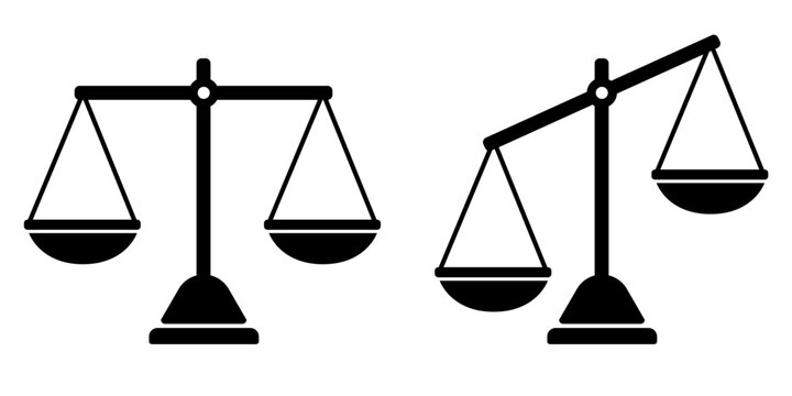 vector balance scale icon set clip art isolated on transparent background