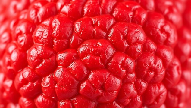 Macro shot of a vibrant red lychee fruit surface texture.