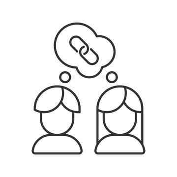 Understanding other options linear icon. Emotional intelligence. Ability to listen and accept. Thin line customizable illustration. Contour symbol. Vector isolated outline drawing. Editable stroke