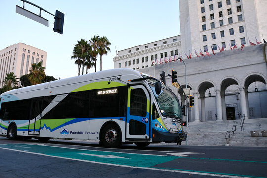 Los Angeles, California &ndash; October 28, 2025: Foothill Transit Bus