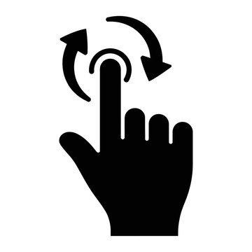 Hand clicking refresh button circular arrows technology update vector