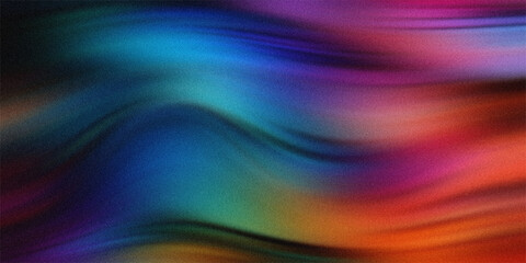 Dynamic abstract background with flowing waves of blue, green, and vibrant orange-red gradients for a striking visual. © PureVector Lab