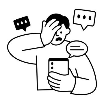 Glyph icon of a person managing comment threads.