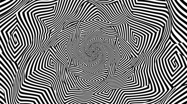 Black and white optical illusion pattern.