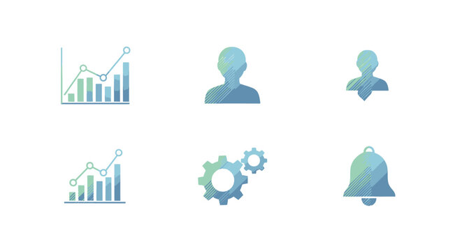 Business icons for company website design.