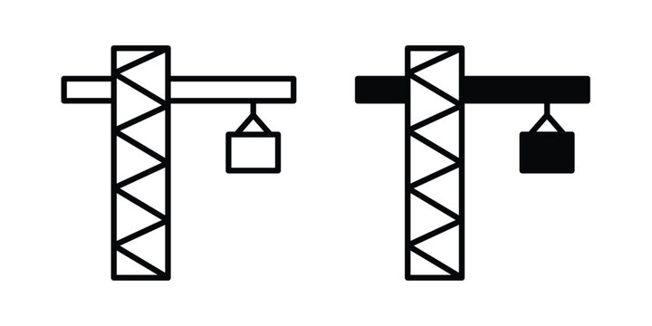 Construction crane icon concept editable. Best for web ui design