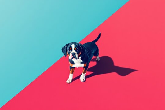 Graphic layout highlights pet fails with clumsy dog on colorful background in minimal style