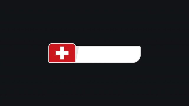 Simple sports lower third animation with Switzerland Flag, suitable for world cup broadcast, football, and 4K alpha channel