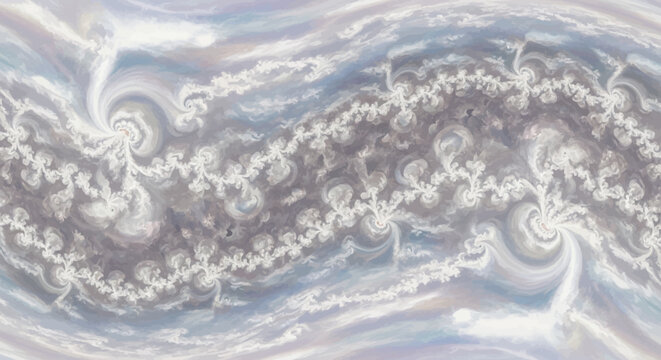 Abstract Fractal Swirls and Patterns in Pastel Colors