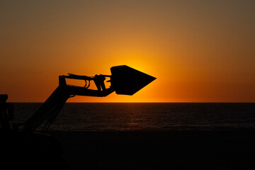 Atlantic ocean and excavator bowl, Espinho, Portugal © Alena