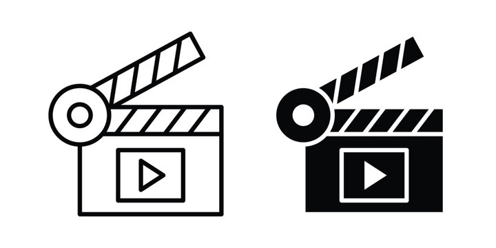 Film clapperboard icon concept editable. Best for web ui design