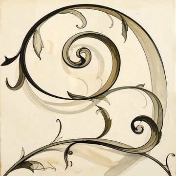 Elegant Victorian Style Floral Swirl Ornament.