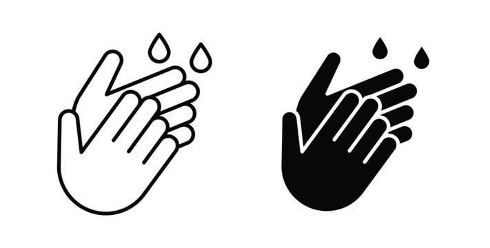 Wash your hands icon illustrations on white, Best for Design Projects