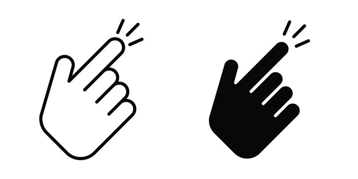 Hand click icon concept editable. Best for web ui design