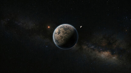 Fototapeta premium Distant Exoplanet System in the Milky Way Galaxy
