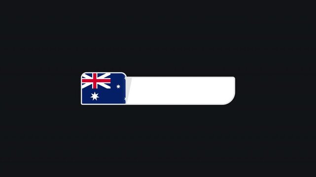 Australia Flag sports lower third animation with 4K alpha channel