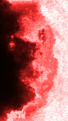 Fototapeta premium Red and white ink cloud texture with smoky fluid swirls, abstract dramatic background