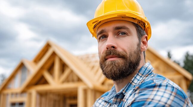 Construction professional overseeing new home build