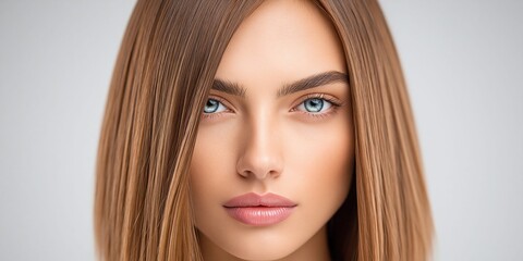 Naklejka premium Elegant beauty portrait showcasing stunning features