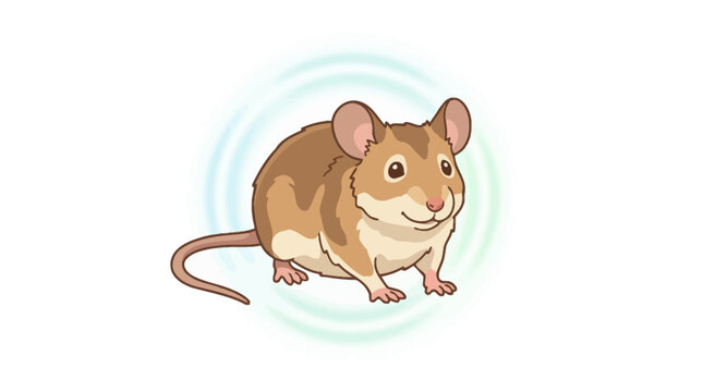A cute cartoon illustration of a small brown mouse. EPS Editable. Vector Illustrations.