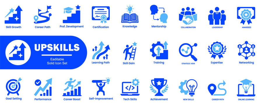 Skill growth career, path, prof development certification, knowledge, mentorship, collaboration, leadership, awarded learning path.