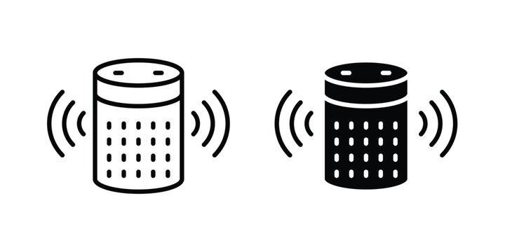 Smart speaker icon concept editable. Best for web ui design