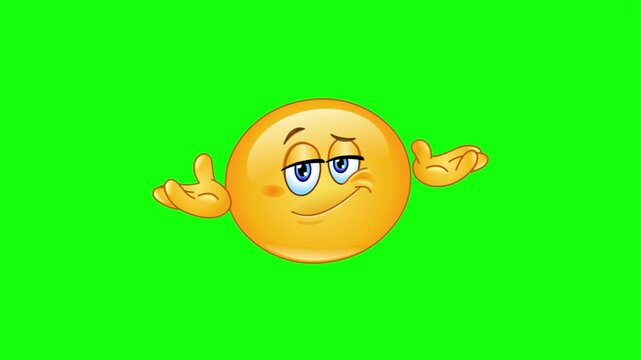 Animated maybe status icons with speech bubble and emoji on a green screen for decision making videos.