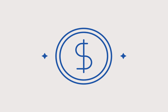 Dollar coin symbol line icon for monetization and financial rewards for creators. Essential vector illustration for freelance earnings dashboards and e-commerce platforms.
