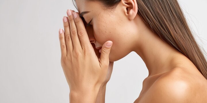 Woman's dry skin texture showing signs of dehydration and aging