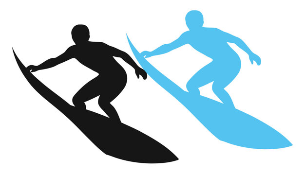 Silhouettes of skier surfer and snowboarder with sports athletes in action vector illustration