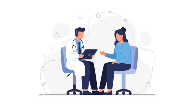 Doctor consultation with patient, medical exam, healthcare concept, professional medical care