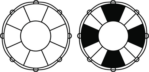 Lifebuoy and rescue ring outline icons isolated marine safety flotation equipment vector illustration collection for emergency and swimming themes © Md