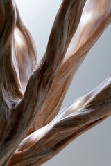 Obraz premium Abstract closeup of twisted wood grain texture with flowing strands for natural background and organic pattern study