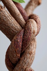 Obraz premium Close up twisted vine bark knot texture for natural background and botanical design