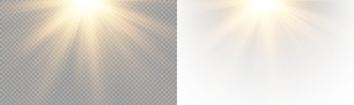 Vector transparent light flare, sunlight special lens flare light effect. Stock royalty free PNG image