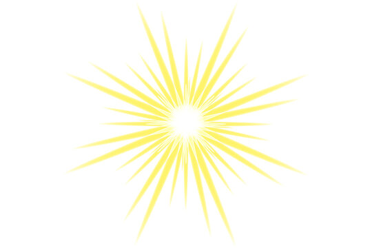 Golden Sunburst Star Explosion PNG Transparent Background, Abstract Radiant Light Rays with Bright Spark Effect