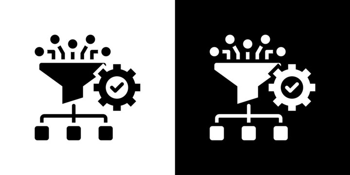 Data Preparation Icon Sheet Black And White