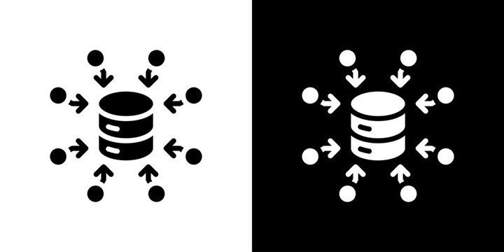 Data Aggregation Icon Sheet Black And White