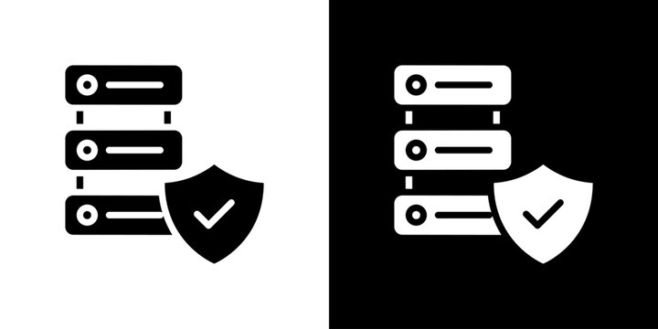 Secure Server Icon Sheet Black And White