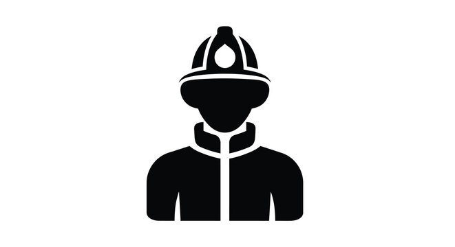 Silhouette of a firefighter wearing a helmet