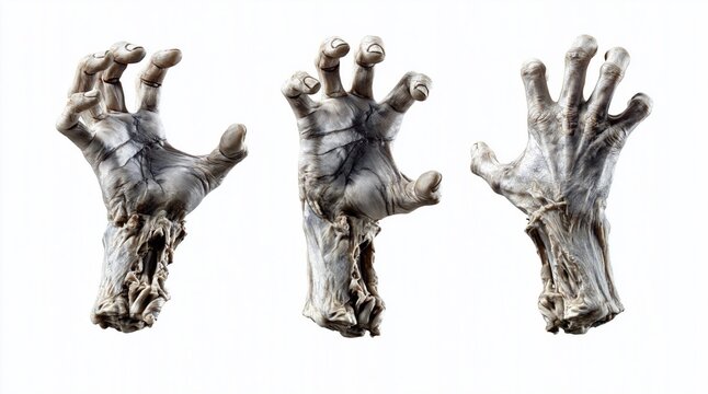 Eerie decomposing hands reach out from the grave