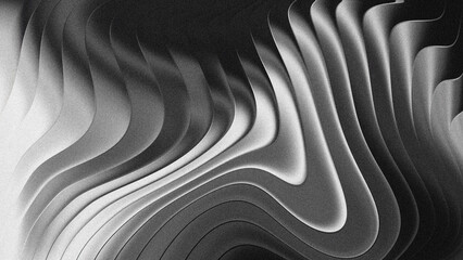 Abstract Black and White Curved Lines Background with Grainy Texture  © Arthapicture