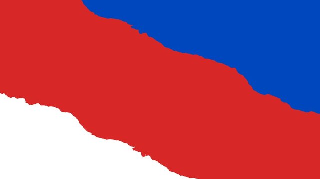 Dynamic Red White Blue Abstract Background with Ripped Paper Effect.