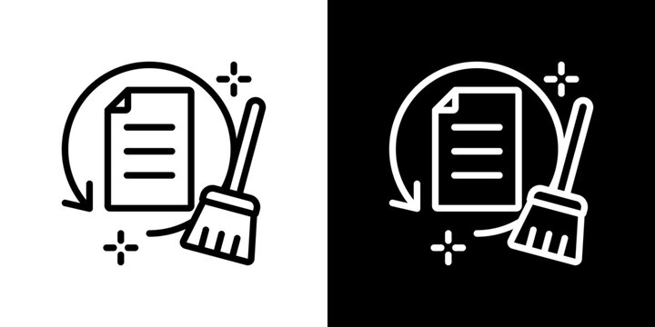Data Cleaning Icon Sheet Black And White