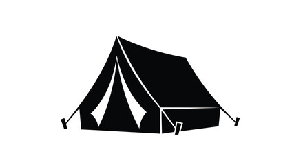 Black silhouette of a camping tent outdoor adventure icon isolated vector illustration © Bsicon02