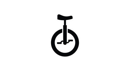 Unicycle silhouette icon minimalist black vector illustration for cycling and circus themes © Bsicon02