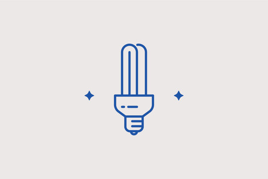 Energy-efficient lightbulb line icon for reducing electricity consumption and sustainable lighting. Practical vector illustration for home improvement catalogs and eco-tips.
