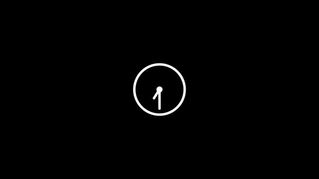 Clock spinning, watch animation on transparent background black alpha channel, Clock icon flat style day fast speed with moving timer clock rotation.Clock icon vector animation with clock face.